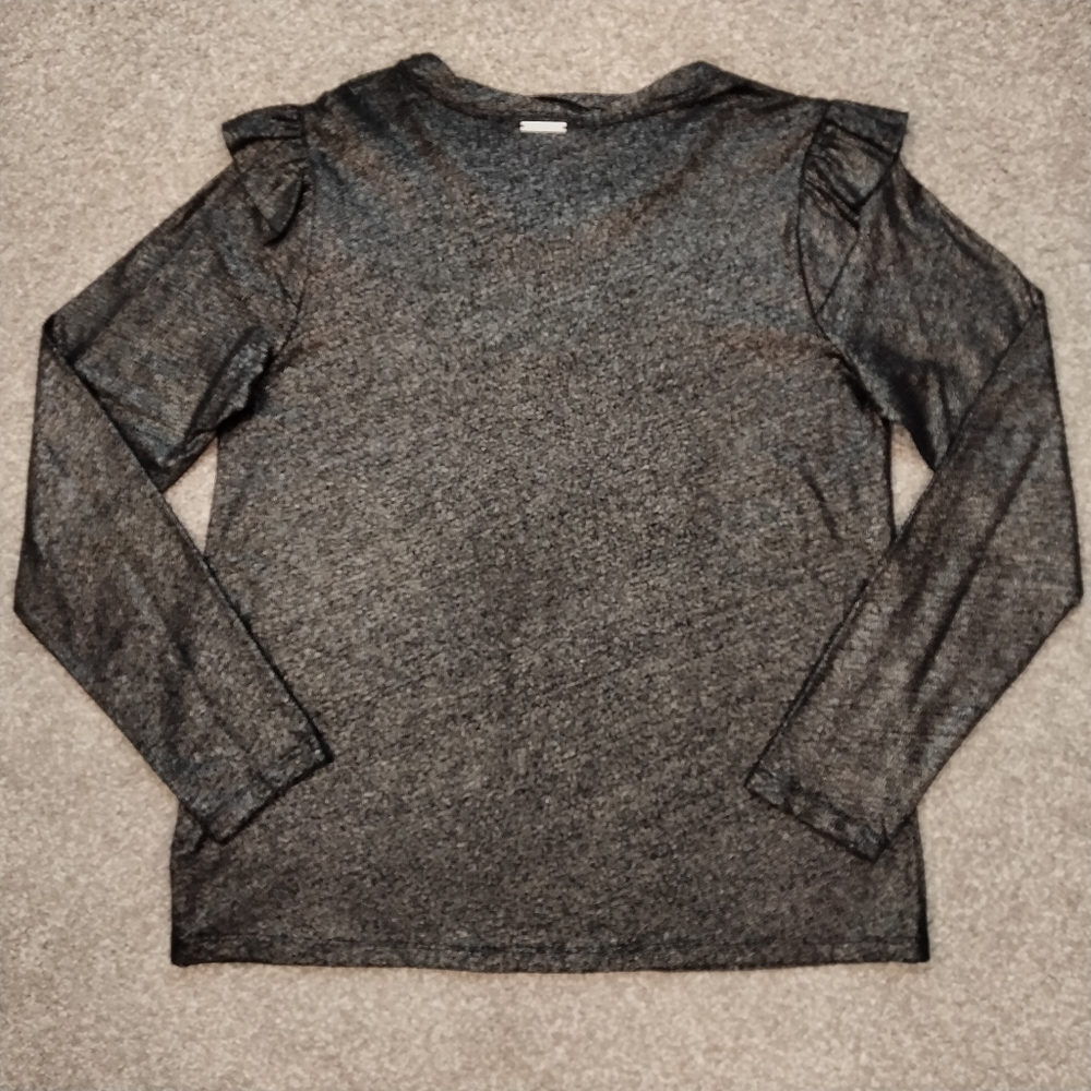 NWT Sz M Michael Kors Women's Metallic Silver Knit Top - Picture 2 of 10